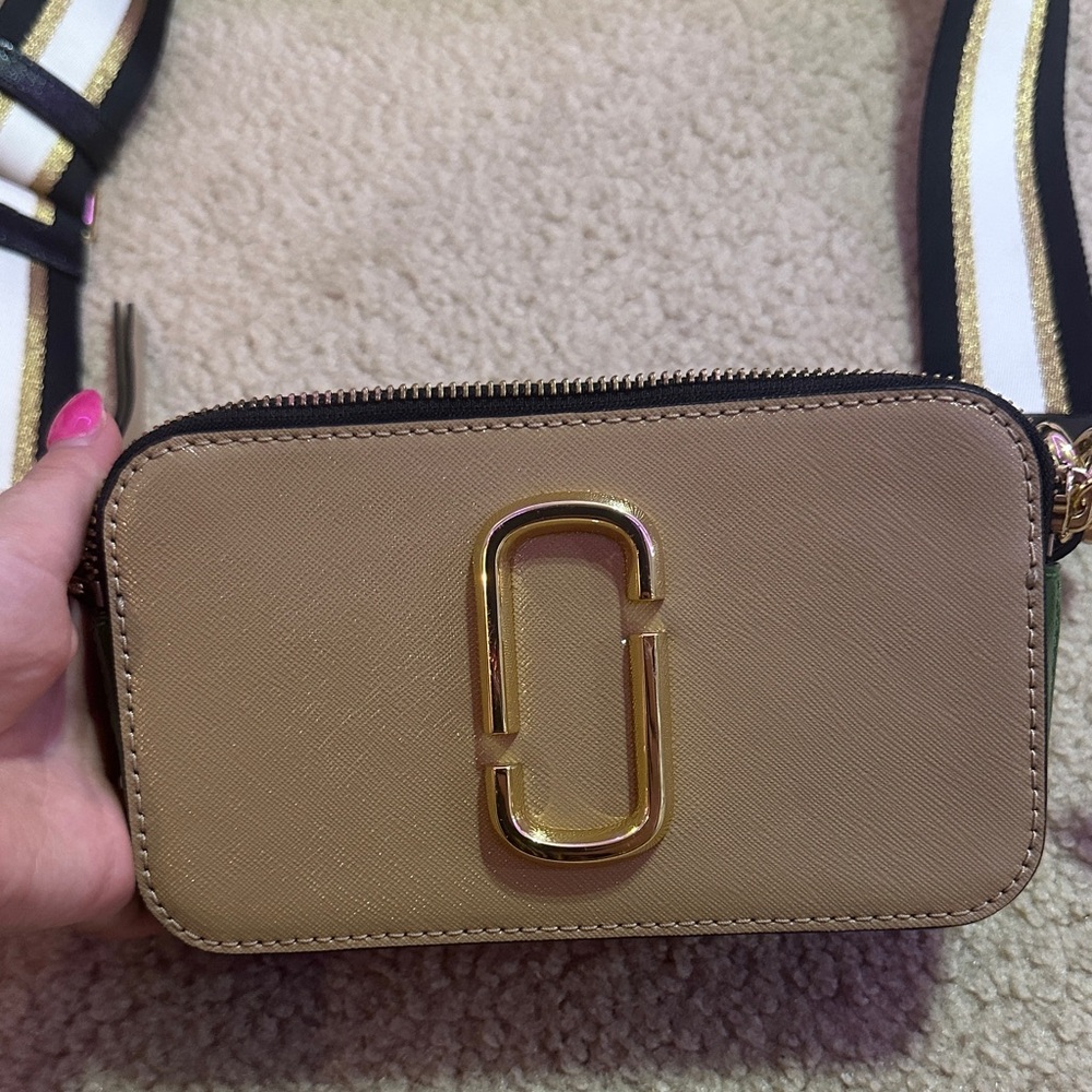 Marc Jacobs Tan Crossbody with Gold Logo